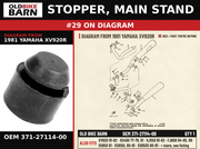 STOPPER, MAIN STAND OEM 371-27114-00 diagram #29 from 1981 YAMAHA XV920R | Old Bike Barn