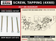 SCREW, TAPPING (4X60) OEM 90147-147-671 diagram #17 from 1982 HONDA CB750F | Old Bike Barn