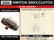 SWITCH ASSY,CLUTCH OEM 37560-38A00 diagram #5 from 1995 SUZUKI VS800GL | Old Bike Barn