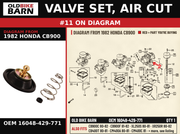 VALVE SET, AIR CUT OEM 16048-429-771 diagram #11 from 1982 HONDA CB900 | Old Bike Barn