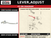 LEVER,ADJUST OEM 57420-32C00 diagram #3 from 1990 SUZUKI GS500E | Old Bike Barn
