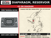 DIAPHRAGM, RESERVOIR OEM 4HM-25854-00 diagram #3 from 1984 YAMAHA RZ350 | Old Bike Barn