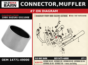 CONNECTOR,MUFFLER OEM 14771-49000 diagram #7 from 1980 SUZUKI GS1100E | Old Bike Barn