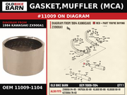 GASKET,MUFFLER (MCA) OEM 11009-1104 diagram #11009 from 1984 KAWASAKI ZX900A1 | Old Bike Barn
