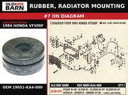 RUBBER, RADIATOR MOUNTING OEM 19051-KA4-000 diagram #7 from 1984 HONDA VF500F | Old Bike Barn