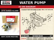 WATER PUMP OEM 19200-MG9-681 diagram #3 from 1979 HONDA GL1000 | Old Bike Barn