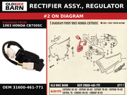 RECTIFIER ASSY., REGULATOR OEM 31600-461-771 diagram #2 from 1983 HONDA CB750SC | Old Bike Barn