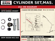 CYLINDER SET,MAS. OEM 45530-442-315 diagram #11 from 1979 HONDA CM400T | Old Bike Barn