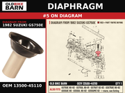 DIAPHRAGM OEM 13500-45110 diagram #5 from 1982 SUZUKI GS750E | Old Bike Barn