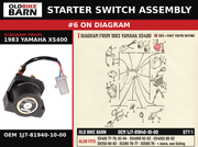 STARTER SWITCH ASSEMBLY OEM 1J7-81940-10-00 diagram #6 from 1983 YAMAHA XS400 | Old Bike Barn