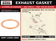 EXHAUST GASKET OEM 11009-1866 diagram #11009B from 1988 KAWASAKI KLF220-A1 | Old Bike Barn