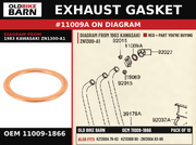 EXHAUST GASKET OEM 11009-1866 diagram #11009A from 1983 KAWASAKI ZN1300-A1 | Old Bike Barn