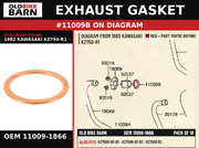 EXHAUST GASKET OEM 11009-1866 diagram #11009B from 1982 KAWASAKI KZ750-R1 | Old Bike Barn