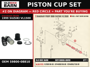 PISTON CUP SET OEM 59800-08810 diagram #2 from 1999 SUZUKI VL1500 | Old Bike Barn