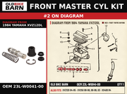 FRONT MASTER CYL KIT OEM 23L-W0041-00 diagram #2 from 1984 YAMAHA XVZ12DL | Old Bike Barn