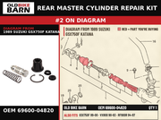 REAR MASTER CYLINDER REPAIR KIT OEM 69600-04820 diagram #2 from 1989 SUZUKI GSX750F KATANA | Old Bike Barn