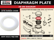 DIAPHRAGM PLATE OEM 45521-MJ6-006 diagram #8 from 1978 HONDA CX500 | Old Bike Barn