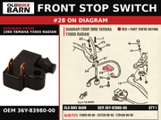 FRONT STOP SWITCH OEM 36Y-83980-00 diagram #28 from 1986 YAMAHA YX600 RADIAN | Old Bike Barn