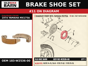BRAKE SHOE SET OEM 183-W2536-00 diagram #11 from 1974 YAMAHA MX175A | Old Bike Barn