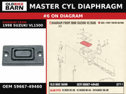 MASTER CYL DIAPHRAGM OEM 59667-49460 diagram #6 from 1998 SUZUKI VL1500 | Old Bike Barn