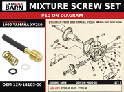 MIXTURE SCREW SET OEM 12R-14105-00 diagram #10 from 1990 YAMAHA XV250 | Old Bike Barn