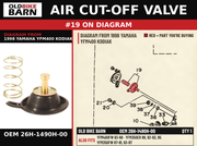AIR CUT-OFF VALVE OEM 26H-1490H-00 diagram #19 from 1998 YAMAHA YFM400 KODIAK | Old Bike Barn