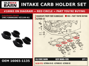 INTAKE CARB HOLDER SET OEM 16065-1135 diagram #16065 from 1981 KAWASAKI KZ1100-A1 | Old Bike Barn