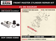 FRONT MASTER CYLINDER REPAIR KIT OEM 59600-45860 diagram #1 from 1986 SUZUKI GV1200GLF | Old Bike Barn