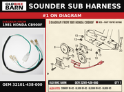 SOUNDER SUB HARNESS OEM 32101-438-000 diagram #1 from 1981 HONDA CB900F | Old Bike Barn