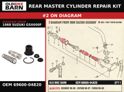 REAR MASTER CYLINDER REPAIR KIT OEM 69600-04820 diagram #2 from 1988 SUZUKI GSX600F | Old Bike Barn