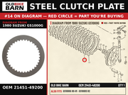 STEEL CLUTCH PLATE OEM 21451-49200 diagram #14 from 1980 SUZUKI GS1000G | Old Bike Barn