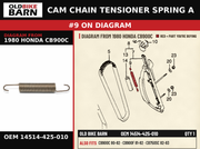 CAM CHAIN TENSIONER SPRING A OEM 14514-425-010 diagram #9 from 1980 HONDA CB900C | Old Bike Barn
