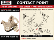 CONTACT POINT OEM 278-81621-20 diagram #8 from 1974 YAMAHA RD250 | Old Bike Barn