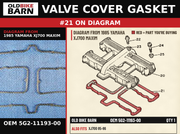 VALVE COVER GASKET OEM 5G2-11193-00 diagram #21 from 1985 YAMAHA XJ700 MAXIM | Old Bike Barn