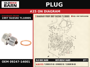 PLUG OEM 09247-14001 diagram #25 from 1997 SUZUKI TL1000S | Old Bike Barn