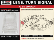 LENS, TURN SIGNAL OEM 33402-431-782 diagram #2 from 1979 HONDA GL1000 | Old Bike Barn
