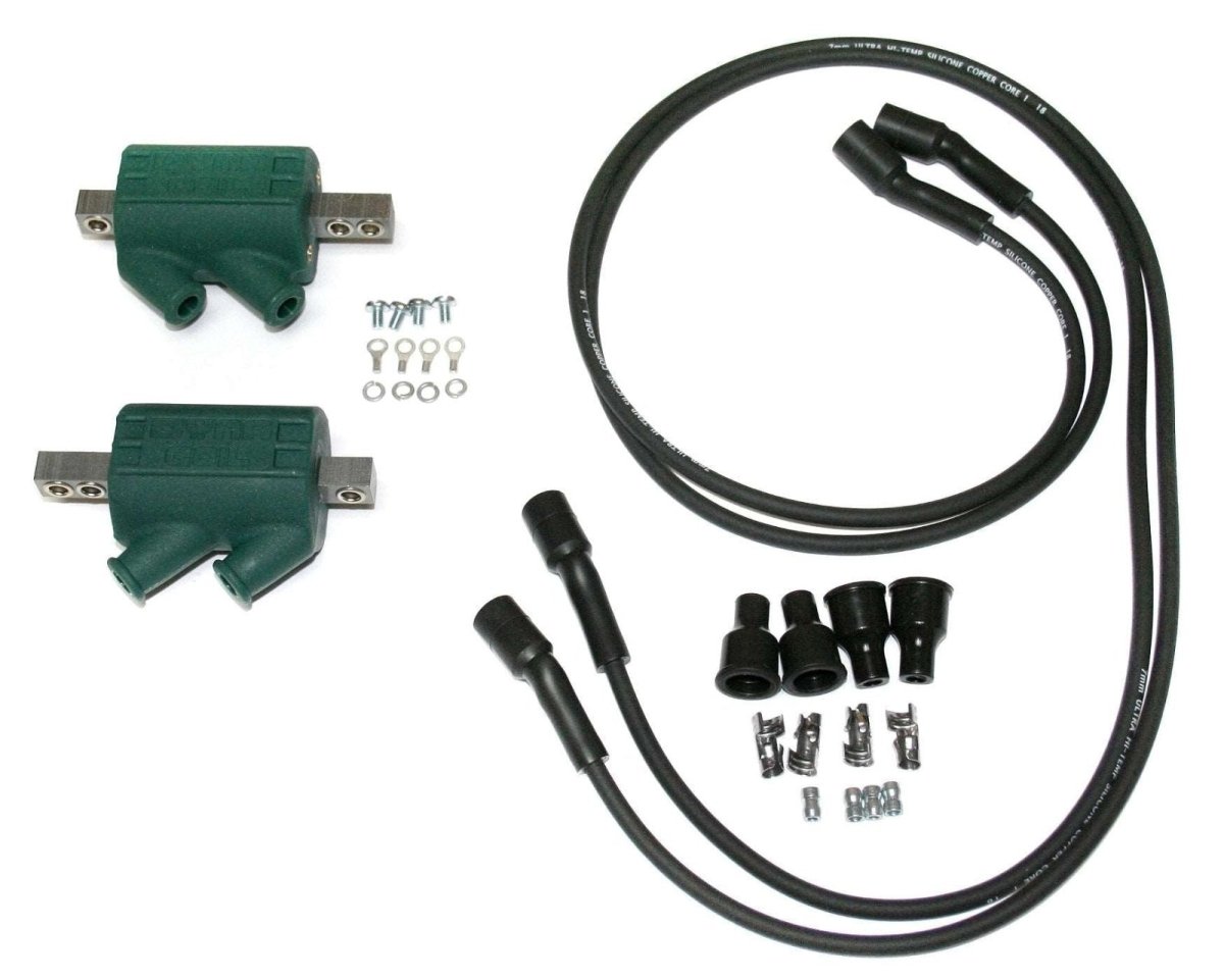 Honda CB750 CB900 CB1000 CB1100 Dynatek Performance High Output 3 Ohm Ignition Coil Set/2 with Plug Wires