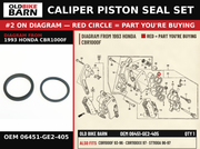 SEAL SET, PISTON (RIGHT SIDE, QTY-1 & LEFT SIDE QTY-2, TOTAL QTY-3) OEM 06451-GE2-405 diagram #2 from 1993 HONDA CBR1000F | Old Bike Barn