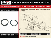 SEAL SET, PISTON OEM 06451-GE2-405 diagram #1 from 1996 HONDA CMX250C | Old Bike Barn