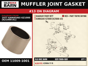 GASKET,EXHAUST PIPE OEM 11009-1001 diagram #13 from 1977 KAWASAKI KZ1000 (KZ1000-A1) | Old Bike Barn
