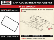 GASKET BREATHER (NAS) OEM 12329-300-020 diagram #4 from 1976 HONDA CB750A | Old Bike Barn