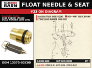 VALVE,NEEDLE OEM 13370-02C00 diagram #23 from 1989 SUZUKI LT160E QUAD RUNNER 1989-1992 | Old Bike Barn