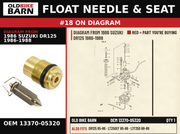 VALVE,NEEDLE OEM 13370-05320 diagram #18 from 1986 SUZUKI DR125 1986-1988 | Old Bike Barn