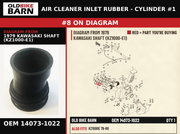 DUCT,AIR CLEANER,#1 OEM 14073-1022 diagram #8 from 1979 KAWASAKI SHAFT (KZ1000-E1) | Old Bike Barn