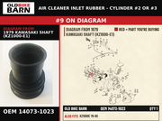 DUCT,AIR CLEANER,#2,3 OEM 14073-1023 diagram #9 from 1979 KAWASAKI SHAFT (KZ1000-E1) | Old Bike Barn