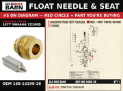 NEEDLE VALVE ASSEMBLY OEM 168-14190-28 diagram #5 from 1977 YAMAHA YZ100D | Old Bike Barn