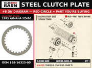 PLATE, CLUTCH 2 OEM 168-16325-00 diagram #8 from 1983 YAMAHA YZ490 | Old Bike Barn