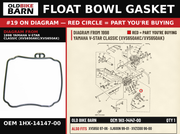 O-RING OEM 1HX-14147-00 diagram #19 from 1998 YAMAHA V-STAR CLASSIC (XVS650AKC/XVS650AK) | Old Bike Barn