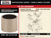GASKET, MUFFLER OEM 1JK-14714-00 diagram #8 from 1986 YAMAHA MAXIM (XJ700S/XJ700SC) | Old Bike Barn