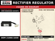 REGULATOR-VOLTAGE OEM 21066-1030 diagram #21066 from 1983 KAWASAKI KZ550F1 | Old Bike Barn